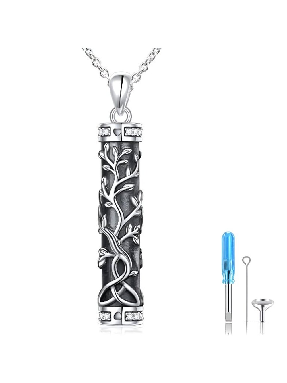 Urn Necklace for Ashes Cylinder Bar Heart Shaped Urn Tree of Life Celtic